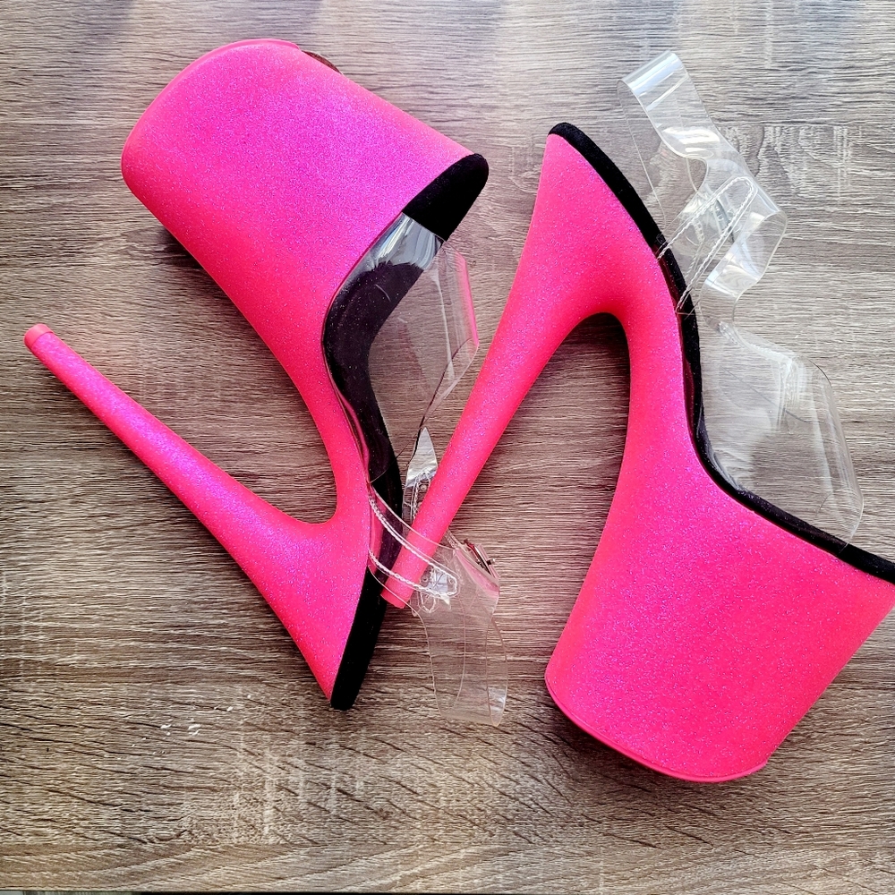 Neon Hot Pink Pleaser Heels